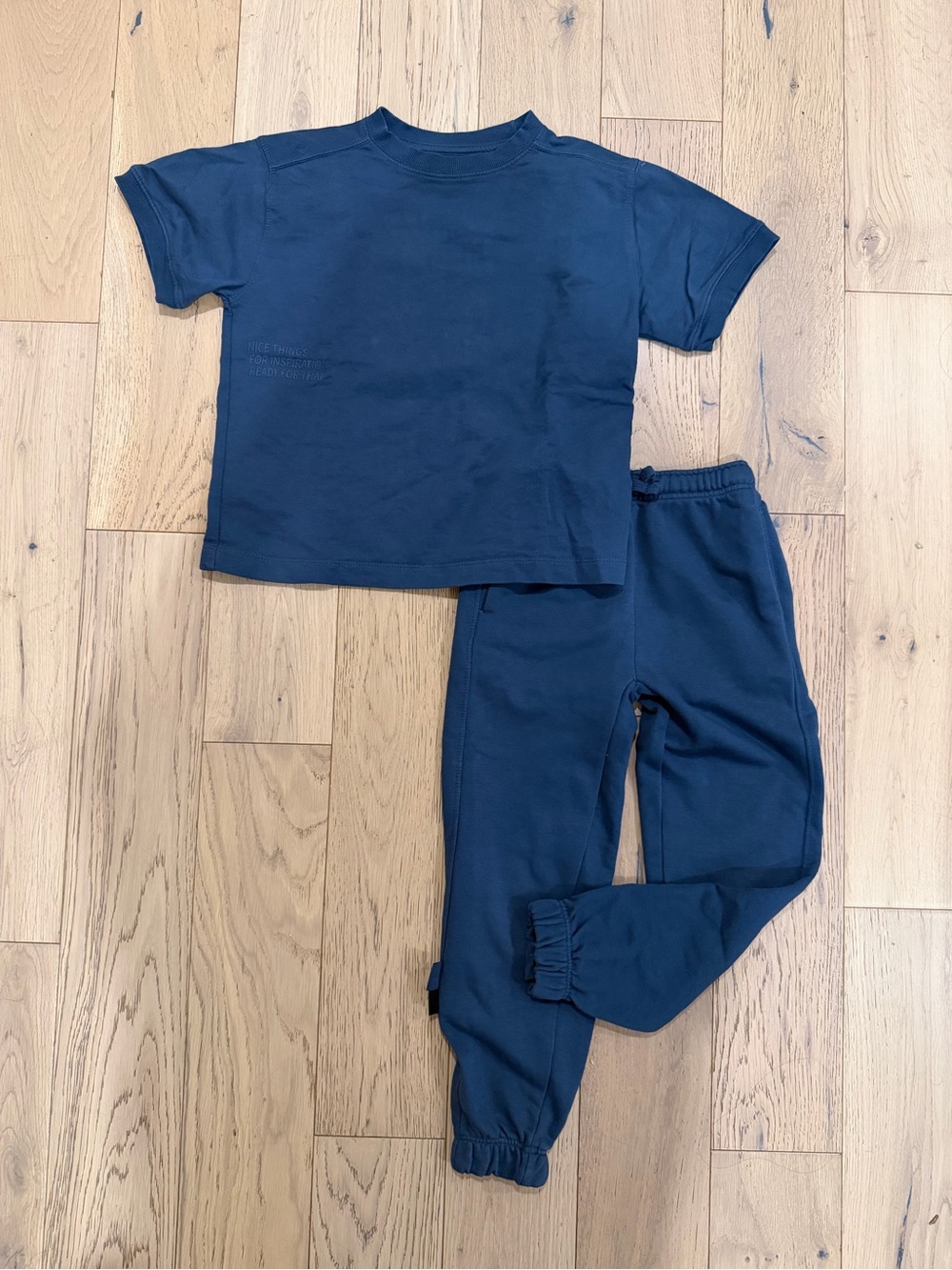 Zara Kids Navy Blue Short Sleeve Top & Joggers Set